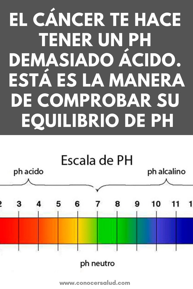 El cáncer te hace tener un pH demasiado ácido. Aquí está la manera de comprobar su equilibrio de pH