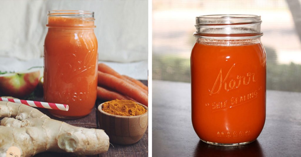 Receta de zumo de jengibre, zanahoria y cúrcuma para controlar el colesterol, prevenir alzheimer y combatir la inflamación
