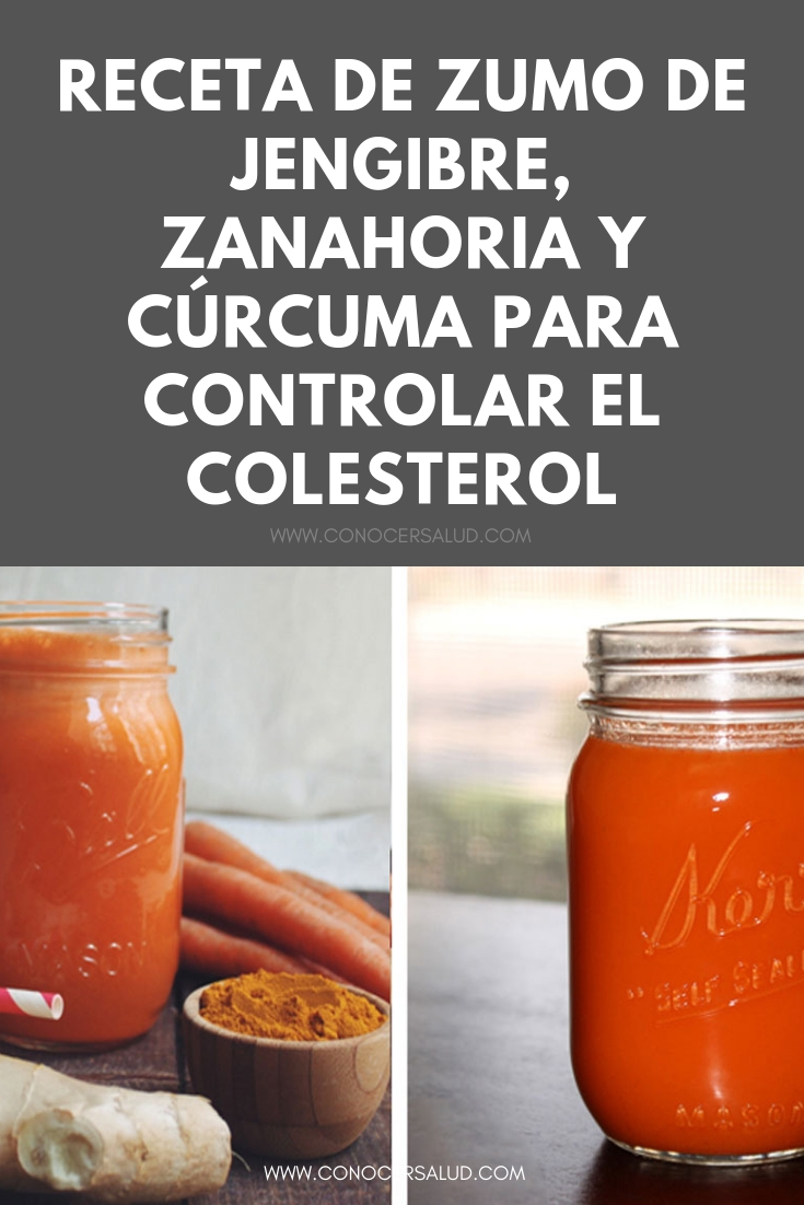 Receta de zumo de jengibre, zanahoria y cúrcuma para controlar el colesterol, prevenir alzheimer y combatir la inflamación