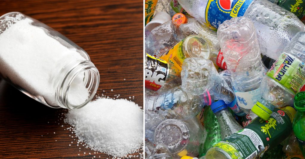 Investigadores hallan sal común de mesa que está LLENA de plástico