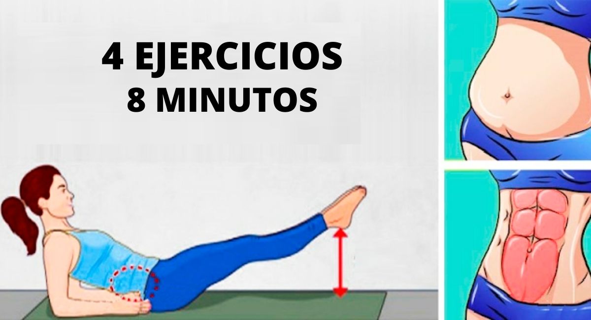 4 Ejercicios sencillos para conseguir unos abdominales impresionantes en 8 minutos