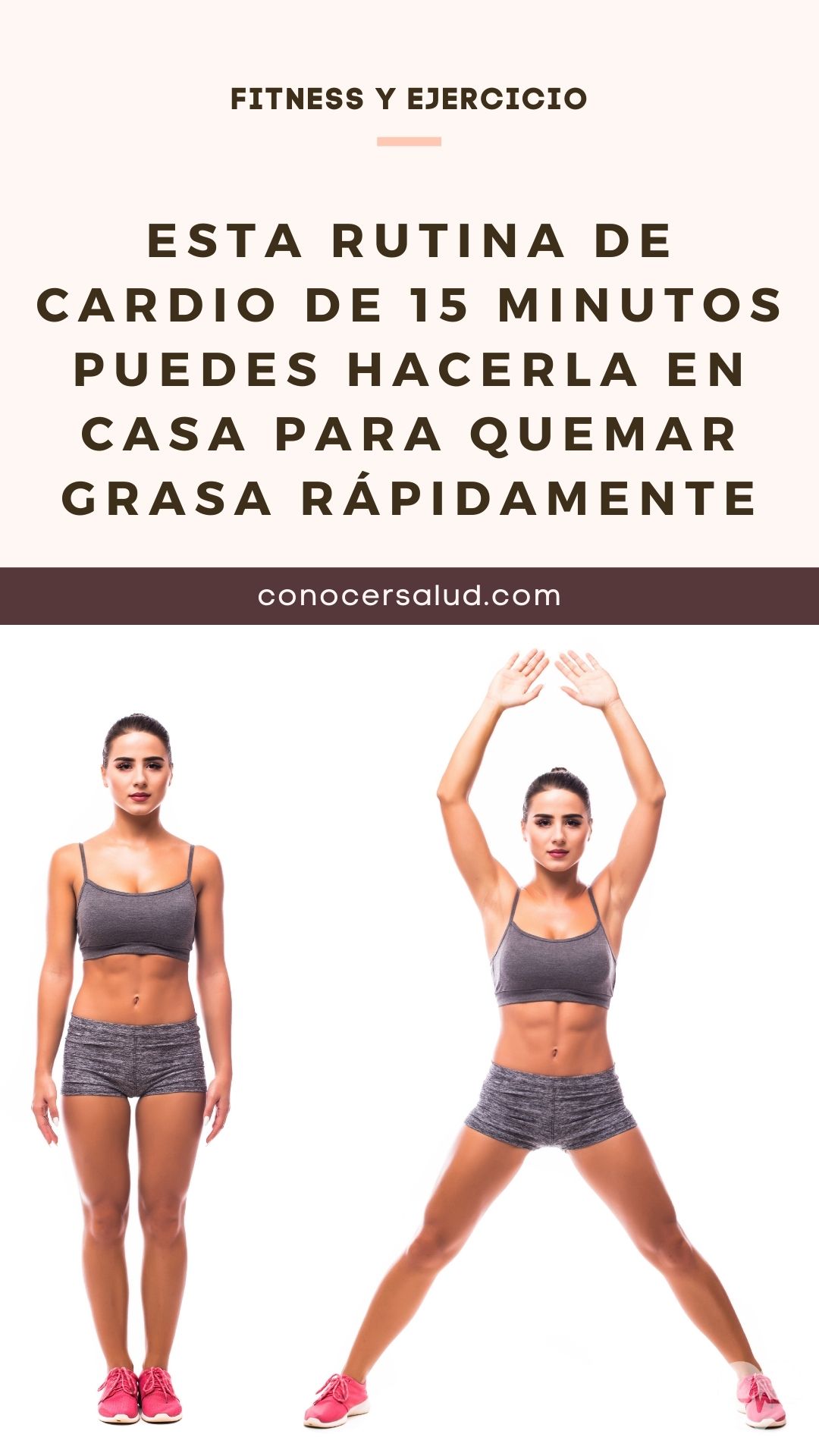 Esta rutina de cardio de 15 minutos puedes hacerla en casa para quemar grasa rápidamente