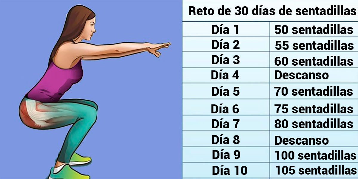 Glúteos de ensueño con el reto de 30 días de sentadillas