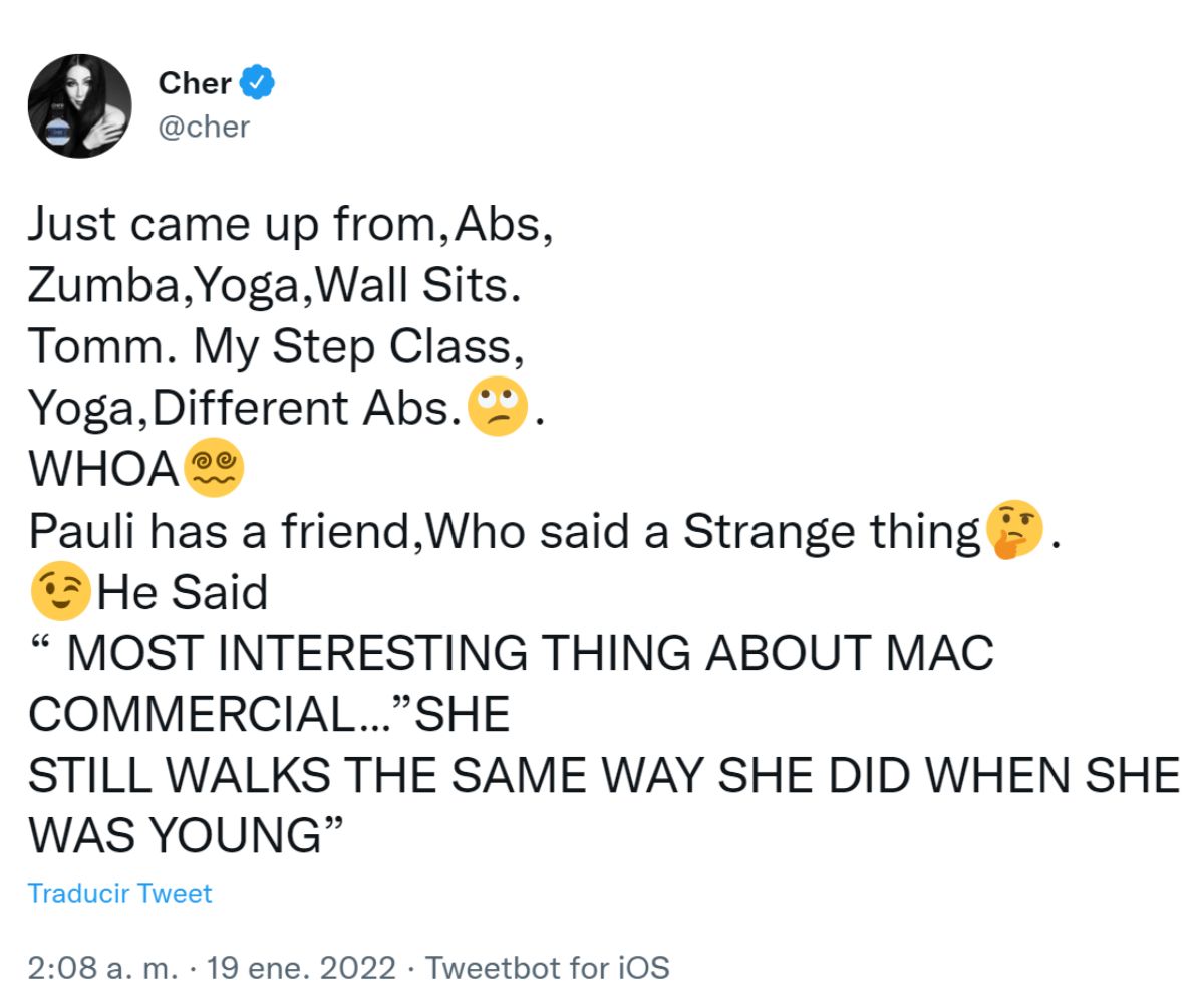 La rutina de ejercicios de Cher muestra cómo está tan en forma a los 75 años