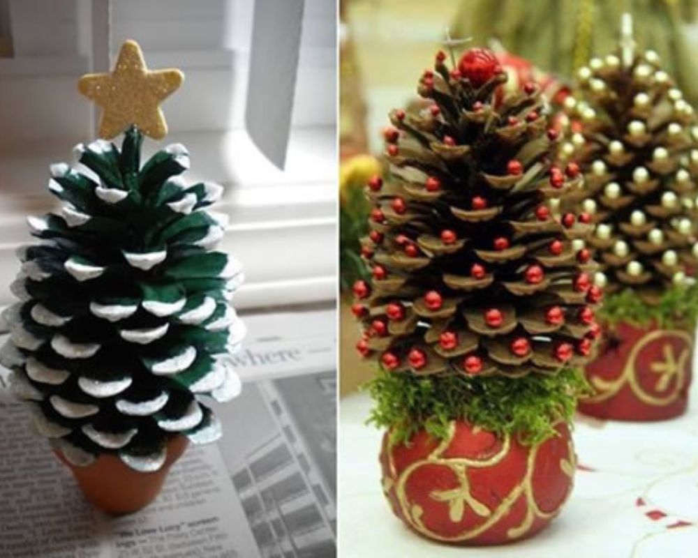 12 Ideas de decoración navideña con piñas
