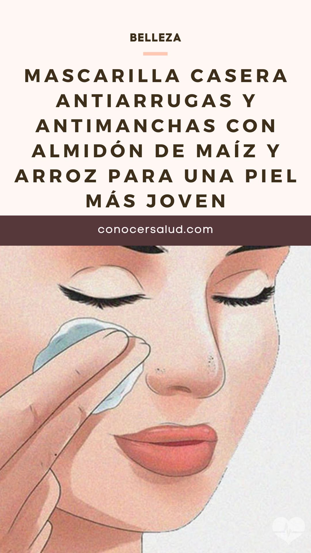 Mascarilla casera antiarrugas y antimanchas con almidón de maíz y arroz para una piel más joven