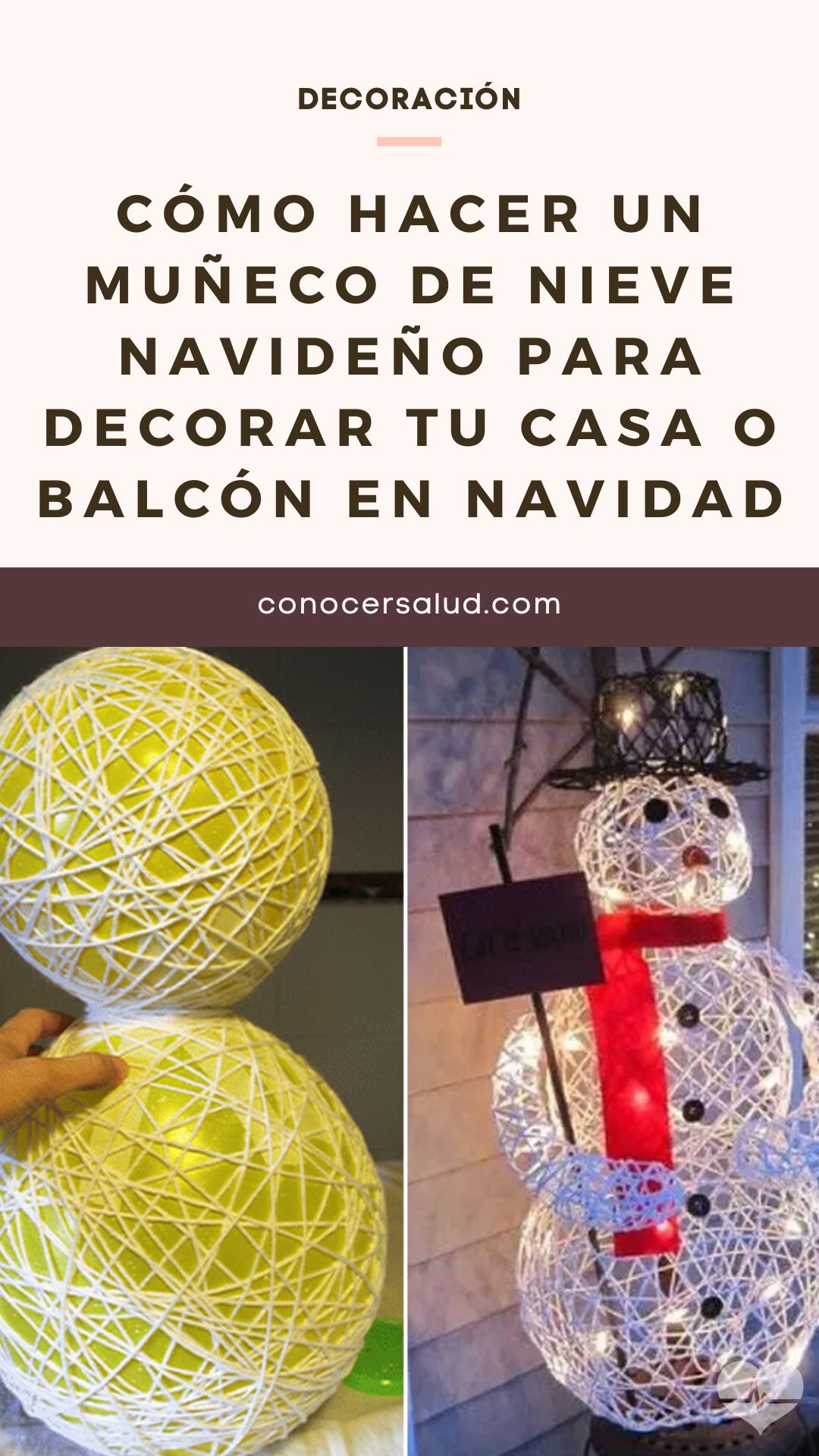 Cómo hacer un muñeco de nieve navideño para decorar tu casa o balcón en Navidad