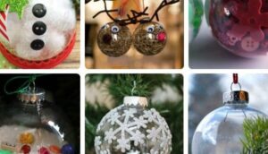 8 ideas para crear adornos navideños con bolas para colgar en la puerta