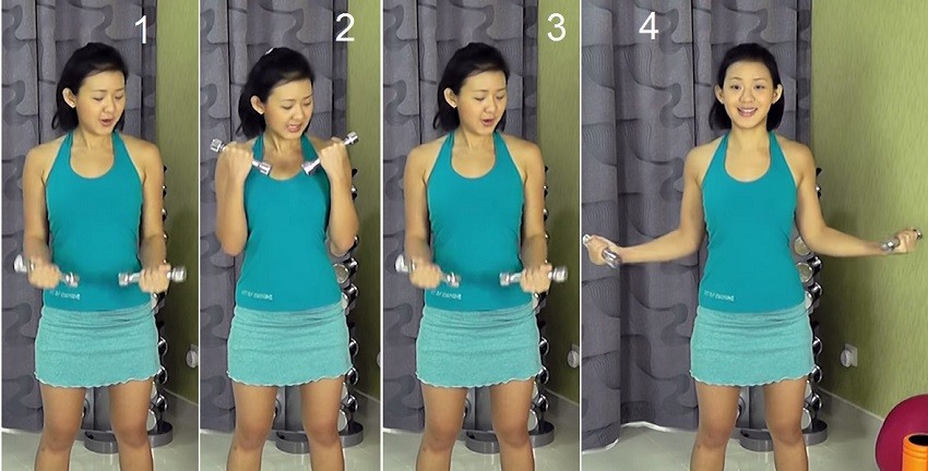 Exercises for lean arms with light dumbbells